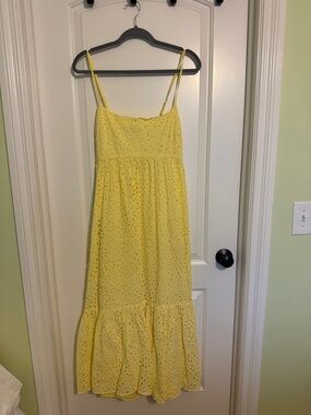 1.STATE Sunny Yellow Eyelet Sundress